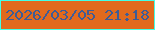 文字の大きさ：1、枠の色：43ffe7、背景の色：e26a1d、文字の色：3e5c97 無料ブログパーツのブログ時計
