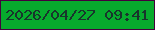 文字の大きさ：4、枠の色：44003d、背景の色：07ab2d、文字の色：18352c 無料ブログパーツのブログ時計