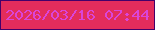 文字の大きさ：2、枠の色：44006a、背景の色：e32c5c、文字の色：da45d9 無料ブログパーツのブログ時計