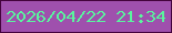 文字の大きさ：1、枠の色：44033d、背景の色：9f50ad、文字の色：5af49e 無料ブログパーツのブログ時計