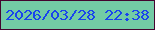 文字の大きさ：1、枠の色：44042f、背景の色：73cba5、文字の色：1944ed 無料ブログパーツのブログ時計