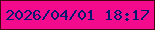 文字の大きさ：4、枠の色：44060f、背景の色：f30a8d、文字の色：031a70 無料ブログパーツのブログ時計