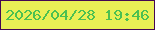 文字の大きさ：2、枠の色：440753、背景の色：e9ef55、文字の色：4bc051 無料ブログパーツのブログ時計