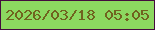 文字の大きさ：3、枠の色：440b3e、背景の色：8cd860、文字の色：70631f 無料ブログパーツのブログ時計