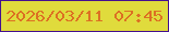 文字の大きさ：2、枠の色：440f90、背景の色：e0db3c、文字の色：dc7023 無料ブログパーツのブログ時計