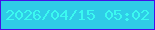 文字の大きさ：4、枠の色：4410e7、背景の色：2fcce7、文字の色：3bf9f0 無料ブログパーツのブログ時計