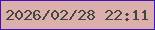 文字の大きさ：3、枠の色：4411b7、背景の色：dbafab、文字の色：44463e 無料ブログパーツのブログ時計