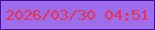 文字の大きさ：4、枠の色：44129d、背景の色：9c6ded、文字の色：fb2d51 無料ブログパーツのブログ時計
