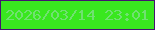 文字の大きさ：1、枠の色：441470、背景の色：39e71f、文字の色：70e171 無料ブログパーツのブログ時計