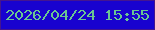 文字の大きさ：4、枠の色：44158f、背景の色：1802cf、文字の色：6ac692 無料ブログパーツのブログ時計