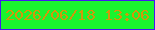 文字の大きさ：5、枠の色：4417f1、背景の色：1af42e、文字の色：d2970a 無料ブログパーツのブログ時計