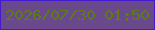 文字の大きさ：1、枠の色：441bcc、背景の色：69498b、文字の色：5d7c12 無料ブログパーツのブログ時計