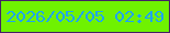 文字の大きさ：2、枠の色：442166、背景の色：6ff201、文字の色：1ea5f2 無料ブログパーツのブログ時計