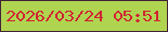 文字の大きさ：5、枠の色：442238、背景の色：afd550、文字の色：d12432 無料ブログパーツのブログ時計