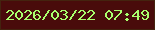文字の大きさ：1、枠の色：44230f、背景の色：490b0b、文字の色：a9ff6d 無料ブログパーツのブログ時計