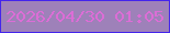 文字の大きさ：5、枠の色：4425ec、背景の色：9e81b9、文字の色：dc6dd6 無料ブログパーツのブログ時計