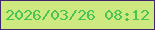 文字の大きさ：2、枠の色：44266e、背景の色：cde97f、文字の色：49c454 無料ブログパーツのブログ時計