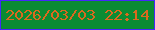 文字の大きさ：5、枠の色：4427fa、背景の色：0a8b33、文字の色：da691e 無料ブログパーツのブログ時計