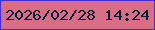 文字の大きさ：4、枠の色：4429da、背景の色：d76e84、文字の色：061e3a 無料ブログパーツのブログ時計