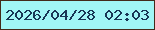 文字の大きさ：5、枠の色：442a1a、背景の色：a1f6f5、文字の色：183654 無料ブログパーツのブログ時計