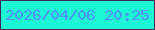 文字の大きさ：3、枠の色：442a54、背景の色：1df6d4、文字の色：4892f8 無料ブログパーツのブログ時計