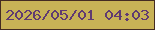 文字の大きさ：3、枠の色：442b22、背景の色：c8b256、文字の色：603a71 無料ブログパーツのブログ時計