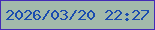 文字の大きさ：2、枠の色：442bb6、背景の色：a3baab、文字の色：1a4caf 無料ブログパーツのブログ時計