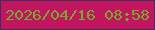 文字の大きさ：3、枠の色：442e59、背景の色：c1165f、文字の色：76a92d 無料ブログパーツのブログ時計