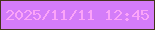 文字の大きさ：1、枠の色：44341a、背景の色：d47cf9、文字の色：fba4f9 無料ブログパーツのブログ時計