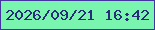 文字の大きさ：4、枠の色：4434a1、背景の色：79f5b0、文字の色：292c78 無料ブログパーツのブログ時計