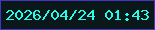 文字の大きさ：1、枠の色：4435c5、背景の色：0a181a、文字の色：27fbec 無料ブログパーツのブログ時計