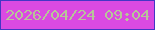 文字の大きさ：3、枠の色：4436c5、背景の色：da4ae2、文字の色：b7c598 無料ブログパーツのブログ時計