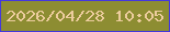 文字の大きさ：4、枠の色：4438dc、背景の色：8d8d32、文字の色：eccc9d 無料ブログパーツのブログ時計