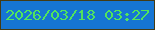 文字の大きさ：4、枠の色：443b14、背景の色：1675d3、文字の色：51e45d 無料ブログパーツのブログ時計