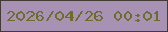 文字の大きさ：2、枠の色：443b34、背景の色：a792b3、文字の色：6d6c2b 無料ブログパーツのブログ時計