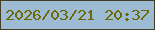 文字の大きさ：2、枠の色：443d28、背景の色：9dbcd3、文字の色：6c6904 無料ブログパーツのブログ時計
