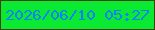 文字の大きさ：3、枠の色：444008、背景の色：0aea33、文字の色：0b81f8 無料ブログパーツのブログ時計