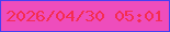 文字の大きさ：2、枠の色：4440f3、背景の色：ee4dbc、文字の色：f42d51 無料ブログパーツのブログ時計