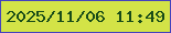 文字の大きさ：3、枠の色：4442bd、背景の色：d3e347、文字の色：194c18 無料ブログパーツのブログ時計