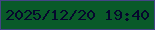 文字の大きさ：2、枠の色：444486、背景の色：095a29、文字の色：06072d 無料ブログパーツのブログ時計