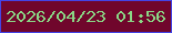 文字の大きさ：3、枠の色：4444e5、背景の色：70062c、文字の色：8ad785 無料ブログパーツのブログ時計