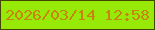 文字の大きさ：5、枠の色：444607、背景の色：97ea08、文字の色：c8840f 無料ブログパーツのブログ時計