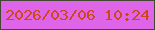 文字の大きさ：3、枠の色：444632、背景の色：de64e8、文字の色：cc471c 無料ブログパーツのブログ時計
