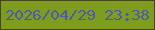 文字の大きさ：2、枠の色：444813、背景の色：7e9d1e、文字の色：4d5aaa 無料ブログパーツのブログ時計