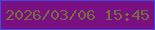文字の大きさ：1、枠の色：4448e3、背景の色：790f81、文字の色：746e41 無料ブログパーツのブログ時計