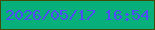 文字の大きさ：1、枠の色：444a06、背景の色：07b07a、文字の色：4f4bfa 無料ブログパーツのブログ時計