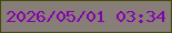 文字の大きさ：4、枠の色：444a07、背景の色：877e78、文字の色：8401ad 無料ブログパーツのブログ時計