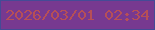 文字の大きさ：3、枠の色：444b96、背景の色：773990、文字の色：b64f57 無料ブログパーツのブログ時計