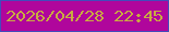 文字の大きさ：3、枠の色：444bbb、背景の色：b0069c、文字の色：c9ab41 無料ブログパーツのブログ時計