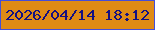 文字の大きさ：4、枠の色：444ed8、背景の色：df8b15、文字の色：131082 無料ブログパーツのブログ時計